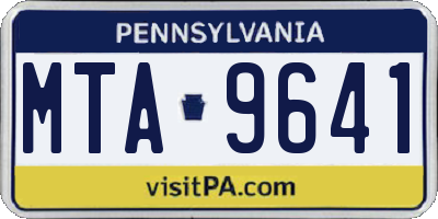 PA license plate MTA9641
