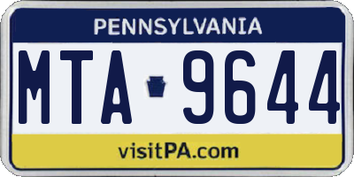 PA license plate MTA9644