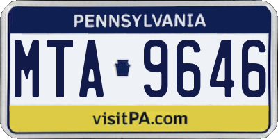 PA license plate MTA9646