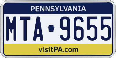 PA license plate MTA9655