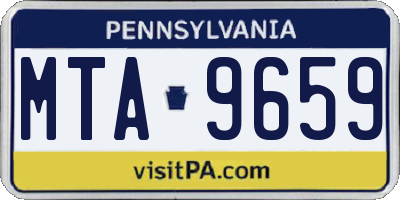 PA license plate MTA9659