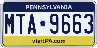 PA license plate MTA9663