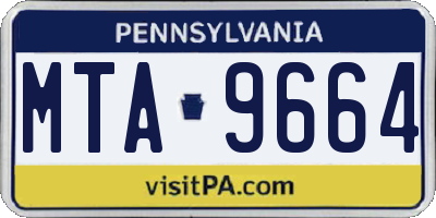 PA license plate MTA9664