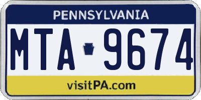 PA license plate MTA9674