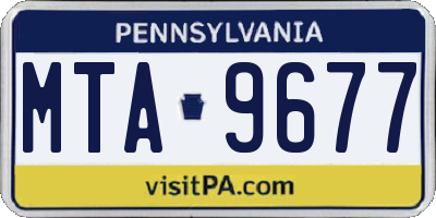 PA license plate MTA9677