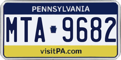 PA license plate MTA9682