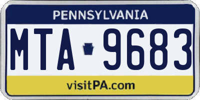 PA license plate MTA9683