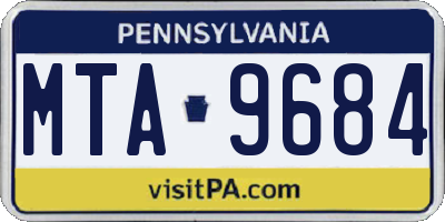 PA license plate MTA9684