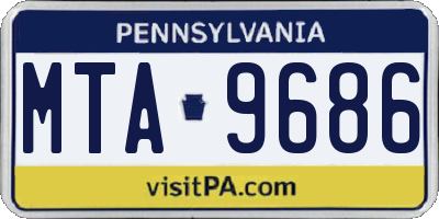PA license plate MTA9686