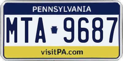 PA license plate MTA9687