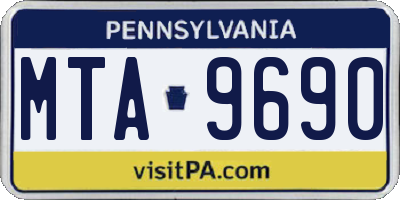 PA license plate MTA9690
