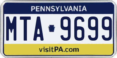 PA license plate MTA9699