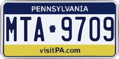 PA license plate MTA9709