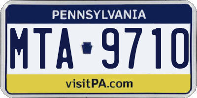 PA license plate MTA9710