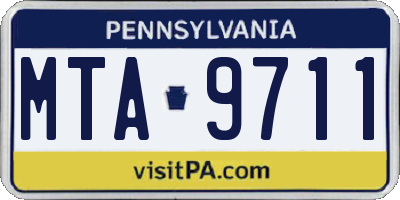 PA license plate MTA9711
