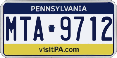 PA license plate MTA9712