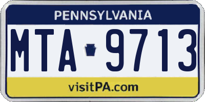 PA license plate MTA9713