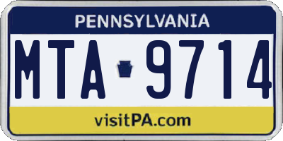 PA license plate MTA9714