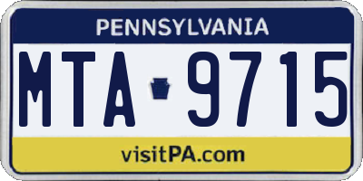 PA license plate MTA9715