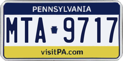 PA license plate MTA9717