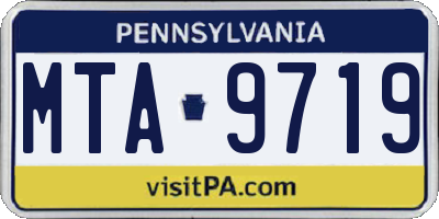 PA license plate MTA9719