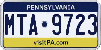 PA license plate MTA9723