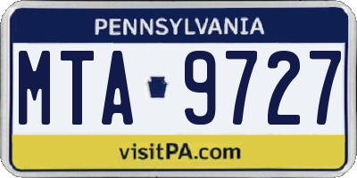 PA license plate MTA9727