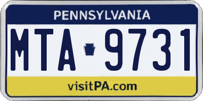 PA license plate MTA9731