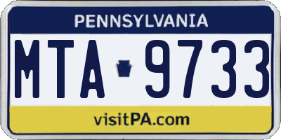 PA license plate MTA9733