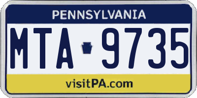 PA license plate MTA9735
