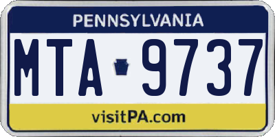PA license plate MTA9737