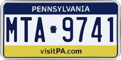 PA license plate MTA9741