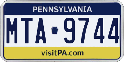 PA license plate MTA9744