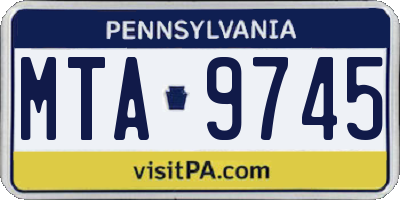 PA license plate MTA9745
