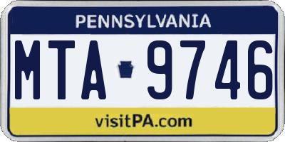 PA license plate MTA9746