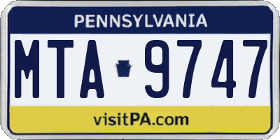 PA license plate MTA9747
