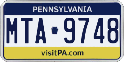PA license plate MTA9748