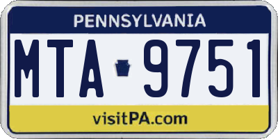 PA license plate MTA9751