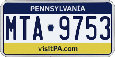 PA license plate MTA9753