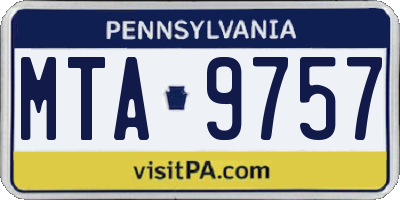 PA license plate MTA9757