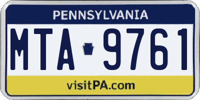 PA license plate MTA9761