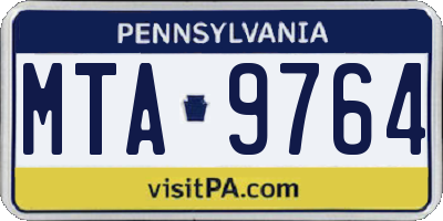 PA license plate MTA9764