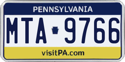 PA license plate MTA9766