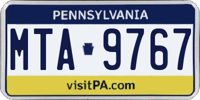 PA license plate MTA9767