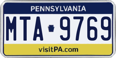 PA license plate MTA9769