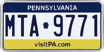 PA license plate MTA9771