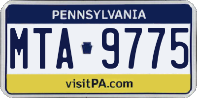 PA license plate MTA9775