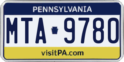 PA license plate MTA9780
