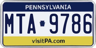 PA license plate MTA9786