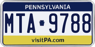 PA license plate MTA9788